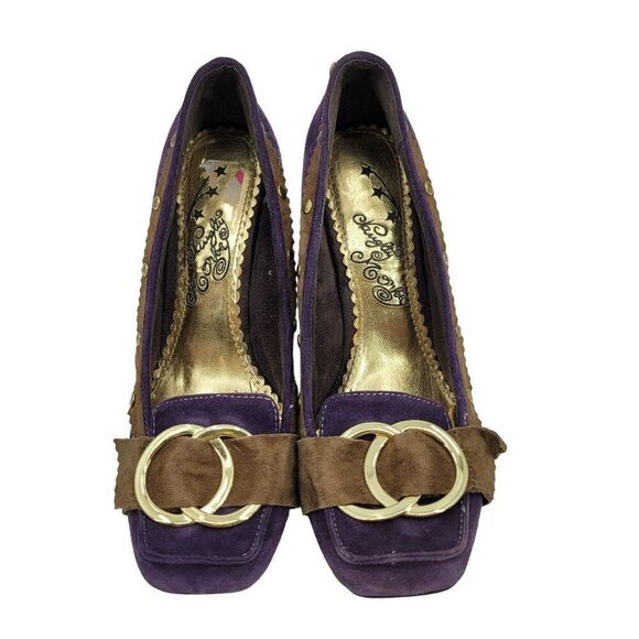 Naughty Monkey Heels Pumps Leather Purple Pirate Witchcore Goblincore 8.5 - Picture 2 of 13